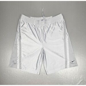 Vintage Nike Basketball Shorts Mens Medium White Dazzel Swoosh Pocketed Athletic